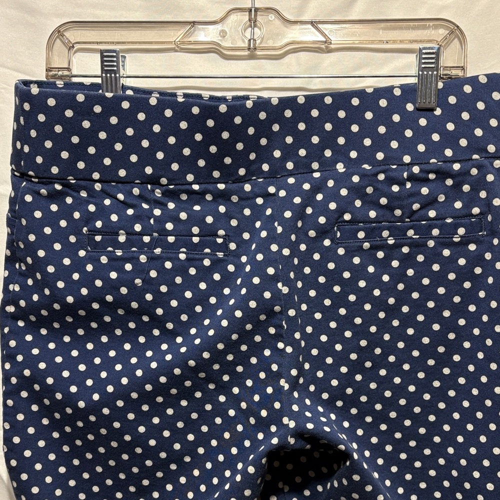 Marilyn Monroe Blue and White Polka Dot Straight Leg Pants - Picture 7 of 7